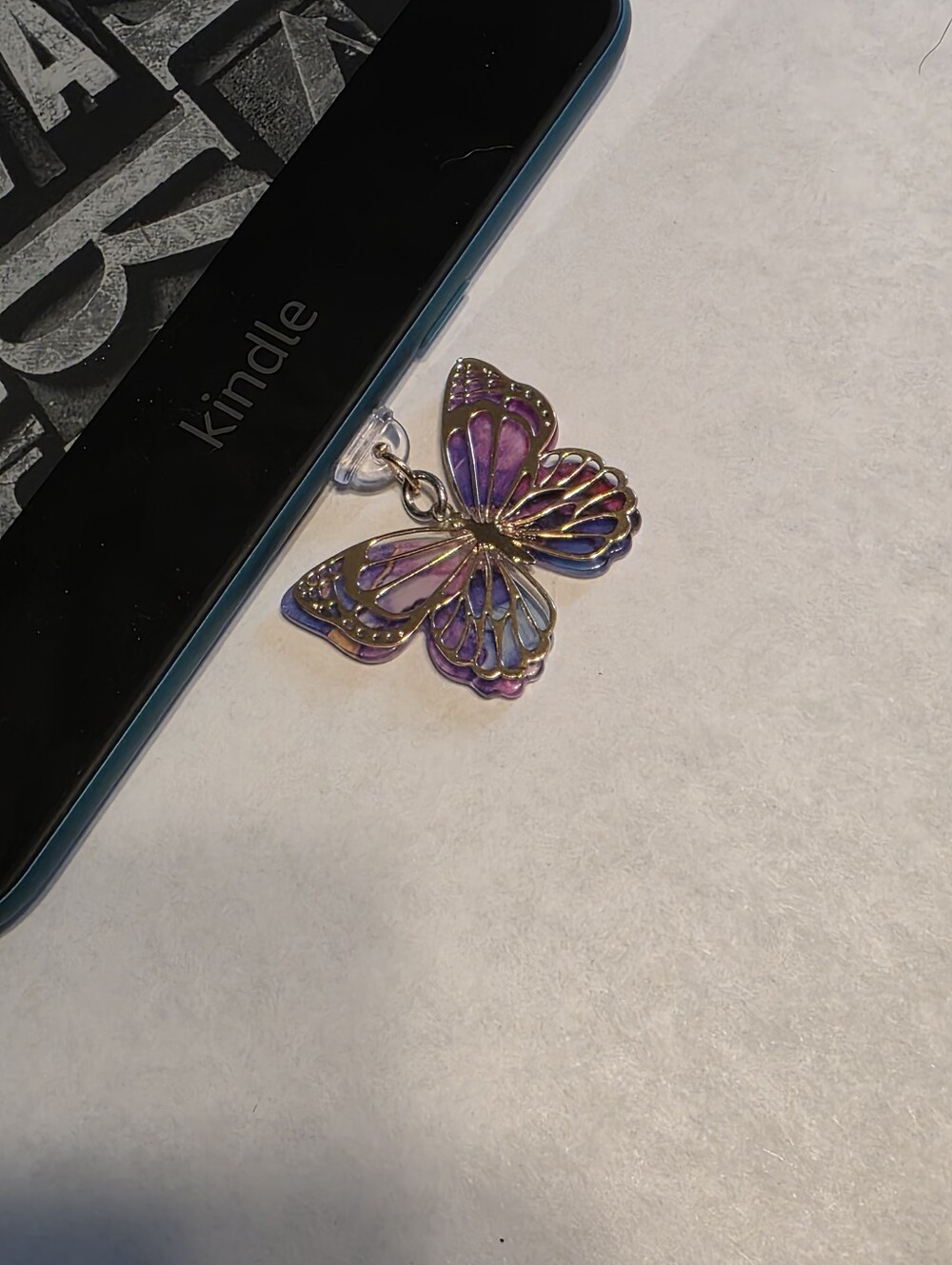 Dust Plug Charm- Purple/Blue Butterfly